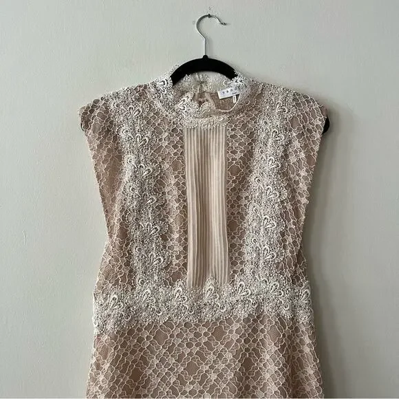 Sandro Peaches High Neck Lace Mini Dress Sandro Peaches High Neck Lace Mini Dress